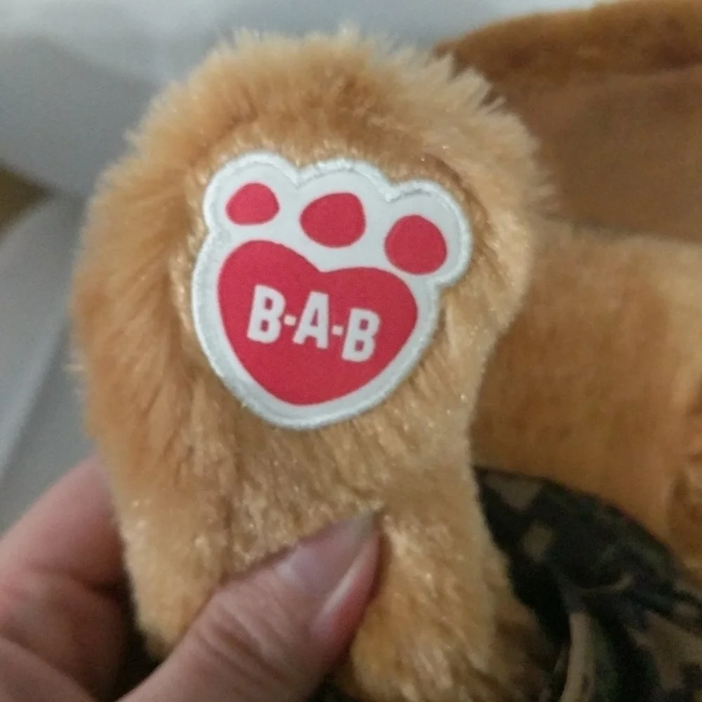 𝅺Build-A-Bear Brown Puppy Dog in Army Military Camo Outfit Plush Stuffed Animal